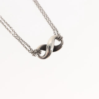Tiffany & Co. Infinity Double Chain Pendant Necklace Silver