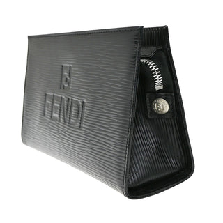 Fendi FENDI Logo Clutch Leather