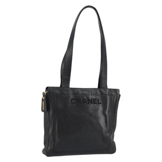Chanel Vintage Logo Tote Caviar