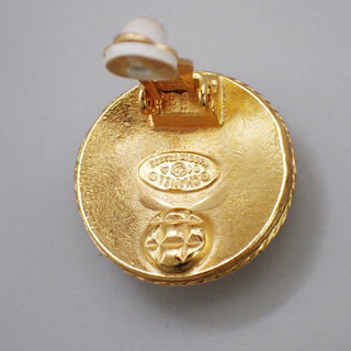Chanel Vintage Round CC Clip-On Earrings Metal