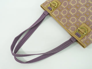 Salvatore Ferragamo Gancini Shoulder Bag Canvas