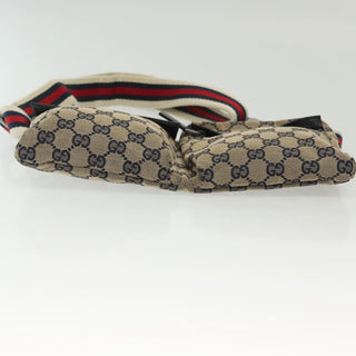 Gucci Vintage Double Belt Bag GG Canvas with Leather