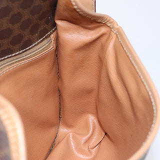 Celine Vintage Macadam Circle Logo Shoulder Bag Canvas and Leather