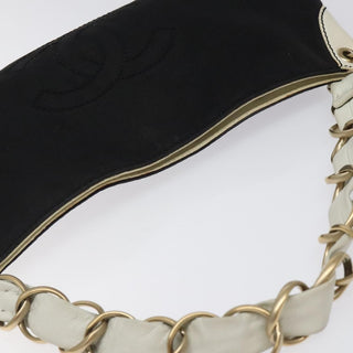 Chanel Vintage Olsen CC Chain Shoulder Bag Canvas and Leather
