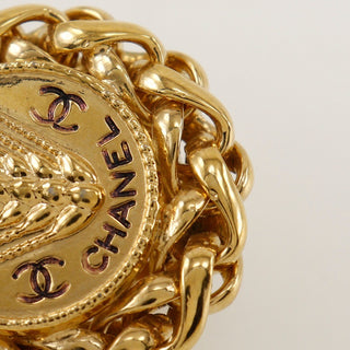 Chanel Vintage Round CC Clip-On Earrings Metal
