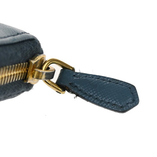 Prada Zip Around Tab Wallet Saffiano Leather