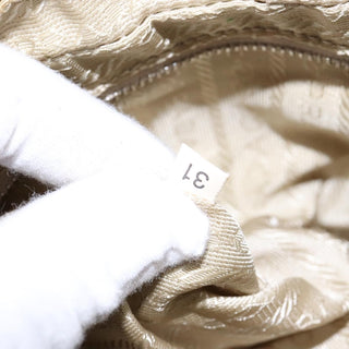 Prada Bauletto Bag Canvas with Leather