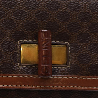 Celine Vintage Convertible Top Handle Bag Macadam Coated Canvas