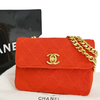 Chanel Vintage Clutch Pleated Leather