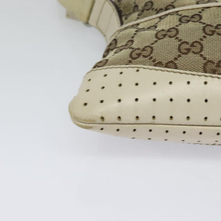 Gucci Zip Messenger Bag GG Canvas with Perforated Leather