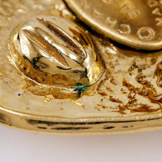 Chanel Vintage Diamond Clip-On Earrings Gold-plated