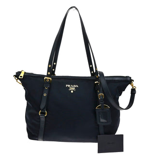 Prada Convertible Logo Tote Tessuto