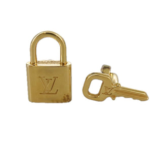Louis Vuitton Padlock and Key Logo Cufflinks Silver