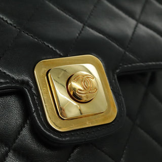 Chanel Vintage CC Pushlock Flap Bag Quilted Lambskin