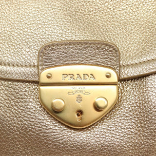 Prada Antic Pushlock Shoulder Bag Leather