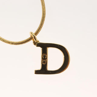 Christian Dior D logo Pendant Necklace Metal