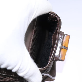 Gucci Vintage Bamboo Backpack Nylon and Patent Leather