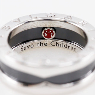 Bvlgari Save the Children One Band Ring Sterling Silver and Ceramic
