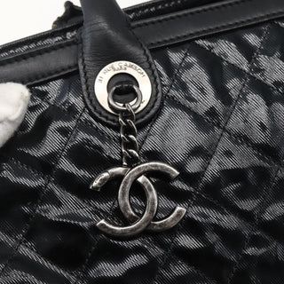 Chanel CC Charm Zip Tote Quilted Coated Canvas