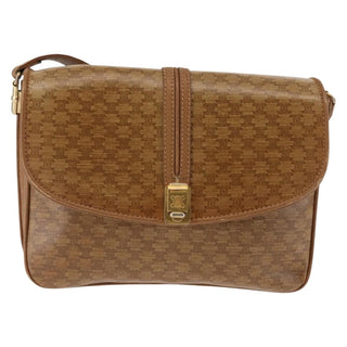 Celine Vintage Macadam Shoulder Bag Canvas and Leather