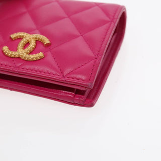 Chanel Textured CC Bifold Wallet Quilted Caviar