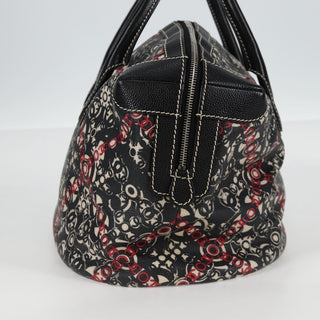 Chanel Optic Coco Bowler Bag Printed Coated Canvas with Caviar
