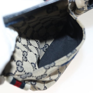 Gucci Vintage Double Belt Bag GG Canvas with Leather