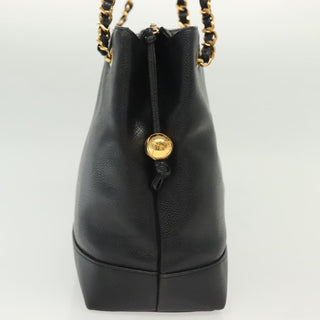 Chanel Vintage CC Logo Chain Tote Caviar