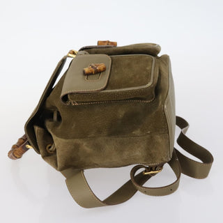 Gucci Vintage Bamboo Backpack Suede