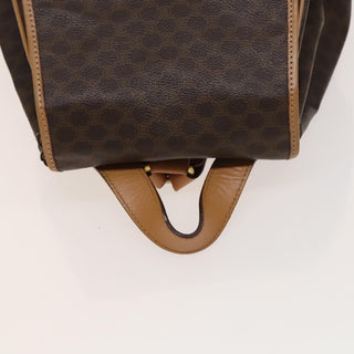 Celine Vintage Drawstring Flap Backpack Macadam Coated Canvas