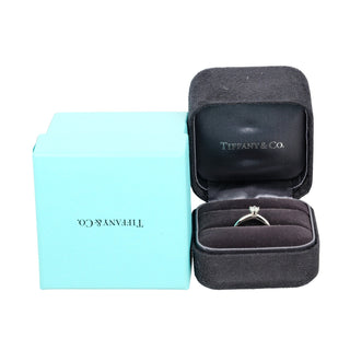 Tiffany & Co. Novo Solitaire Ring Platinum with Diamonds and Cushion Cut I/VS2 Diamond