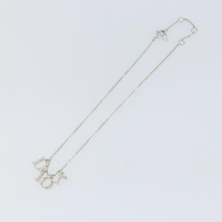 Christian Dior Logo Necklace Crystal Embellished Metal
