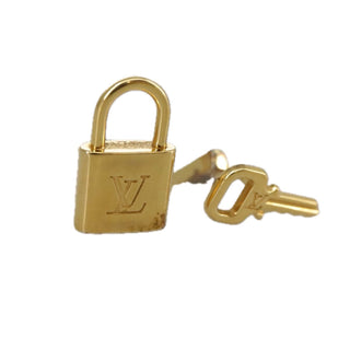 Louis Vuitton Padlock and Key Logo Cufflinks Silver