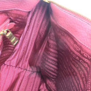 Prada Front Zip Convertible Satchel Vitello Daino