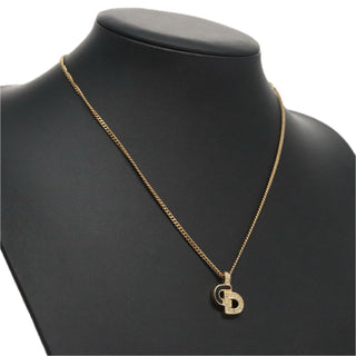 Christian Dior CD Pendant Necklace Metal