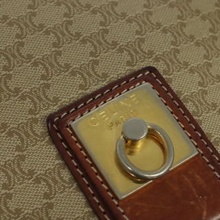 Celine Vintage Macadam Shoulder Bag Canvas and Leather