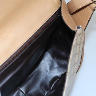 Celine Vintage Macadam Shoulder Bag Canvas and Leather