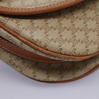 Celine Vintage Macadam Shoulder Bag Canvas and Leather