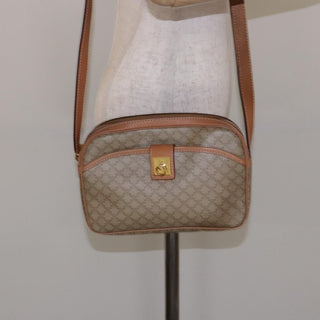 Celine Vintage Macadam Shoulder Bag Canvas and Leather