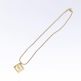 Christian Dior D logo Pendant Necklace Metal