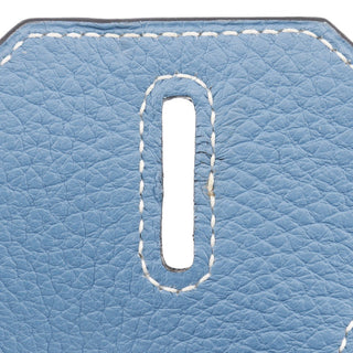 Hermes Birkin Handbag Blue Clemence with Palladium Hardware