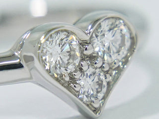Tiffany & Co. Sentimental Heart Charm Ring Platinum with Pave Diamonds
