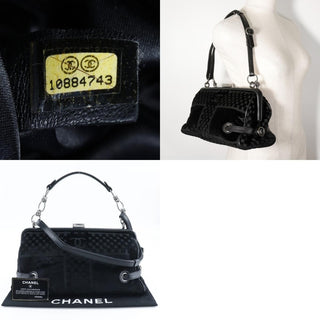 Chanel CC checkered shoulder bag Velvet
