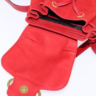 Salvatore Ferragamo Gancini Flap Drawstring Backpack Leather