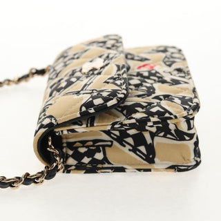 Chanel Flap Card Holder on Chain Quilted Printed Canvas