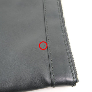 Balenciaga Navy Zip Pouch Leather