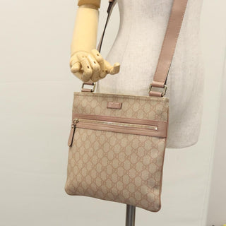 Gucci Front Zip Flat Messenger Bag GG Coated Canvas