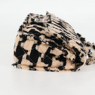 Chanel Classic Single Flap Bag Quilted Houndstooth Tweed and Ribbon