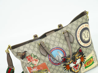 Gucci Courrier Convertible Soft Open Tote GG Coated Canvas with Applique