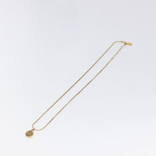 Christian Dior CD Round Pendant Necklace Metal